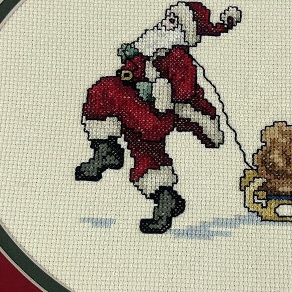 Vintage Christmas Santa Claus & Sleigh w/ Toys 1995 14" x 11" Holiday - Picture 3 of 12